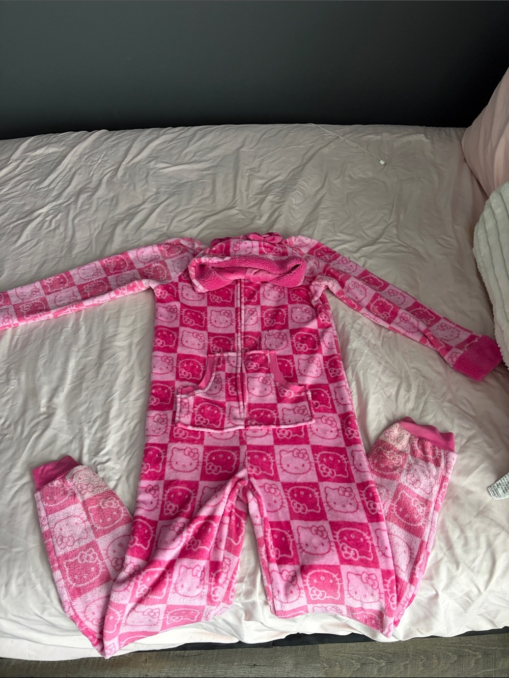 Hello Kitty Pink Fleece One-Piece Footie Pajamas